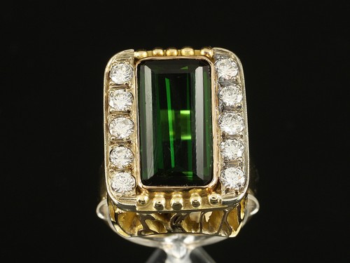Anello grande tormalina