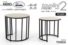 2 TAVOLINI METALLO NERO TAVOLI