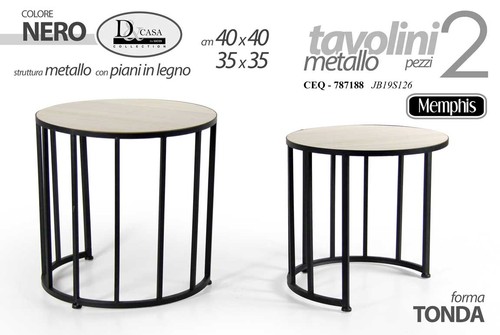 Tavolini metallo nero tavoli - 2,