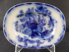 ANTICO VASSOIO NINFEE CERAMICA RICHARD MILANO SCR FINE 800 FLOW BLUE WATER NYMPH