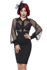 Sexy BLACK CLEAR BLOUSE Size
