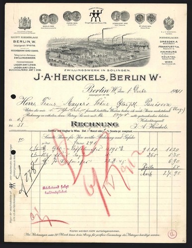 Fattura berlino 1911 - j., a