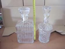 Coppia di Bottiglie  Liquore Wiskey  o Cognac In Vetro Con Tappo vintage