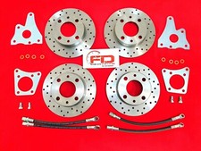 FRENI A DISCO  ANTERIORI E POSTERIORI FORATI PER FIAT500/126 EPOCA CERCHIO 12/13