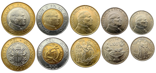 Vaticano set monete - set, 5