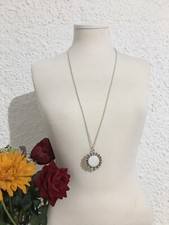 Handmade , collana lunga donna con grande ciondolo a forma di fiore perla 