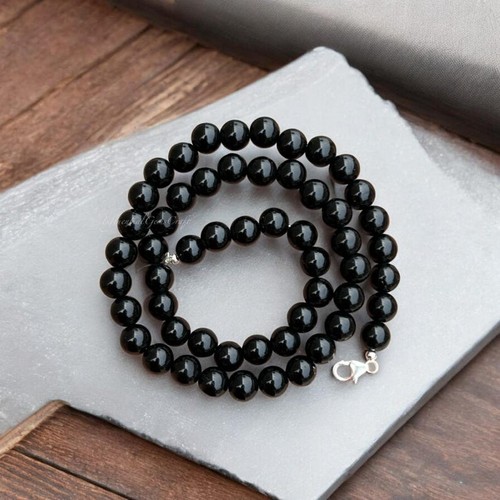 Collana aaa onice - nera, liscia