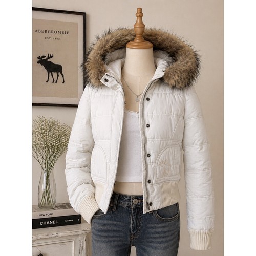 Y2k abercrombie piumino - piumino, bianco