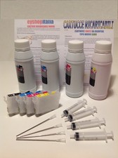 KIT 4 CARTUCCE RICARICABILI + INCHIOSTRO PER STAMPANTE SX440W SX445W,