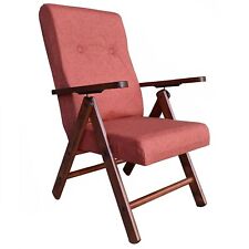 POLTRONA SALOTTO TESSUTO RELAX IN LEGNO FAGGIO SEDIA IMBOTTITA RECLINABILE 