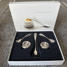 Set 2 cucchiai portauovo/portauovo in acciaio inox 18/8 Norwegian Hardanger Bestikk