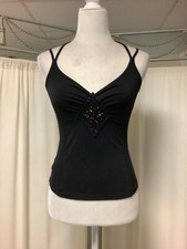 Cravatta crop top Sonia Fortuna vintage maglia trasparente supporto perline cami