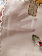 Tovaglia ricamata a mano GP Ricami Firenze con 12 tovaglioli - Puro cotone 100%