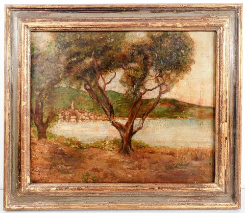 Antico quadro paesaggio - antico,