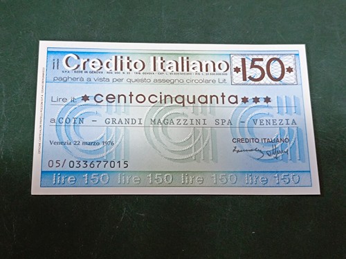 Miniassegno 150 lire - miniassegno,