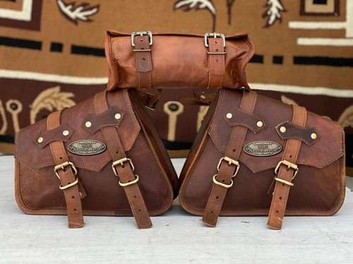Moto vintage pelle - 3, bisacce