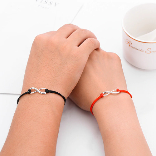 Bracciale infinito corda rosso - corda,