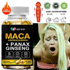 Radice di Maca con KSM Ashwagandha, Panax Ginseng - 12000mg Capsule Alta Resistenza