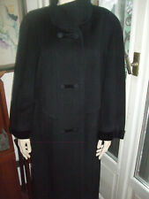 CAPPOTTO DONNA TRACHTEN LODEN NERO HENSEL MORTENSEN LANA ALPACA SCHURWOLLE 50/52