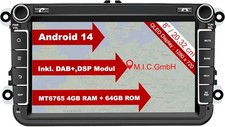 M.I.C. AV8V7-L2 Android 14 autoradio con navigatore: MediaTek MT6765V 4G+64G;8" QLED
