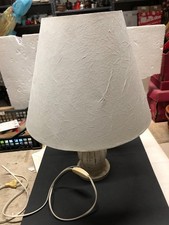 Lampada stile Shabby Chic da tavolo con paralume  base legno lume 1 luce