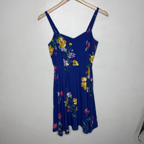 Abito smanicato blu - , floreale