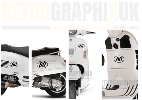Scooter ovale numeri gara - gara, x4