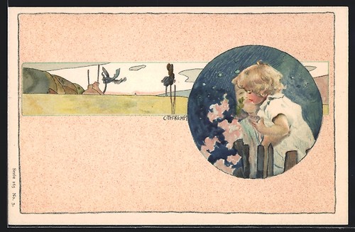 Cartolina artista gottlieb - cartolina, d'artista