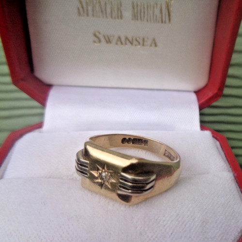 Oro diamante anello sigillo - oro,