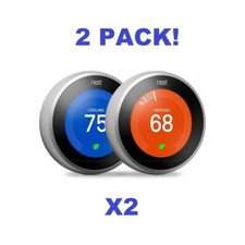 Confezione 2 Termostati Google Nest Learning 3a Generazione Acciaio Inox Pacchetto Offerta 2X