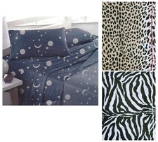 LENZUOLA completo FLANELLA LUNA Maculato Matrimoniale SINGOLO e 1,5p.Made ITALY