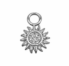 Ciondolo pendente Sole Piccolo strass in argento 925 - Collezione Hoops