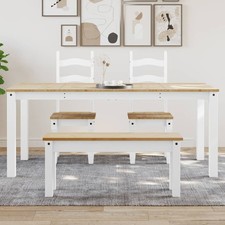 Tavolo da Pranzo Panama Grigio 117x60x75 cm Legno Massello Pino vidaXL