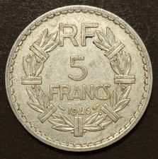 FRANCIA 5 FRANCHI FRANCS 1945