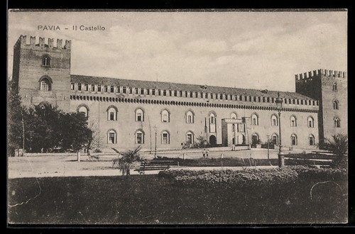 Cartolina pavia castello - cartolina,