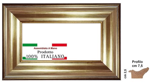 Cornice legno argento e - legno, in