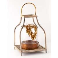 Lanterna foglie 41x41 h75 - lanterna, cm