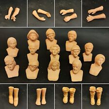 Kit Teste Mani Piedi grezzi pastori personaggi presepe in Terracotta cm 12 cm !!