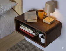 Comodini Sospeso In Legno Noce