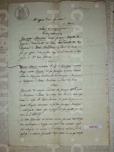 H8745 documento antico - h8745,