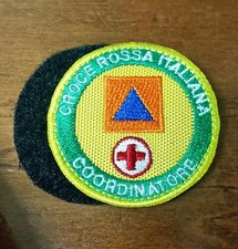 PATCH - TOPPA - CROCE ROSSA ITALIANA - COORDINATORE con STRAPPO - diametro 5 cm