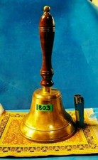 803-VECCHIA GRANDE CAMPANA DA TAVOLO IN OTTONE LAVORATO VINTAGE OTTIMO STATO