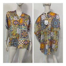 Maglia Blusa lilla blu gialla