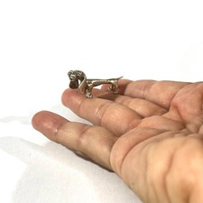 miniatura cane bassotto argento sterling vintage, figurina italiana marcata