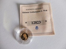 La moneta d'oro più piccola