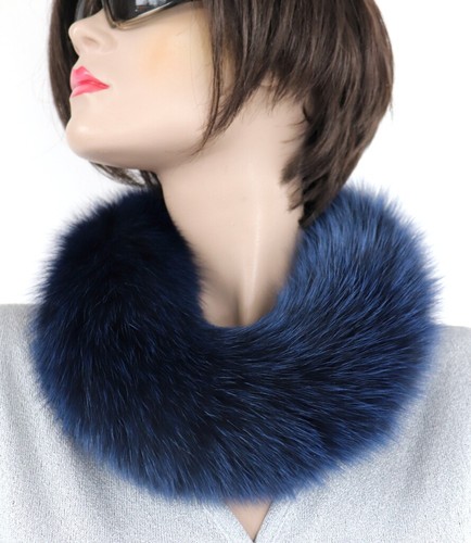 Sciarpa pelliccia blu - blu, volpe