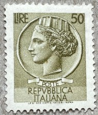 Francobollo Siracusana 50 Lire