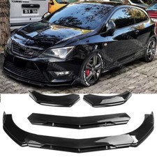 Per Seat Ibiza MK3 MK5 Paraurti Anteriore Spoiler Labbro Sdoppiatore Kit Corpo Nero Lucido
