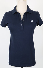 FRED PERRY  POLO MAGLIA DONNA COTONE TG. S WOMAN SHIRT CASUAL VINTAGE BLU