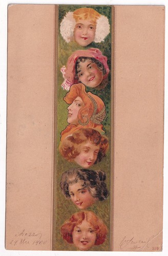 P02123 cartolina art nouveau - -,